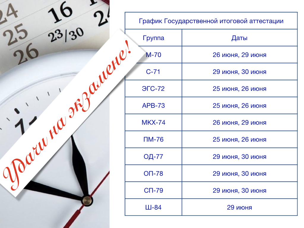 Расписание экзаменов егэ